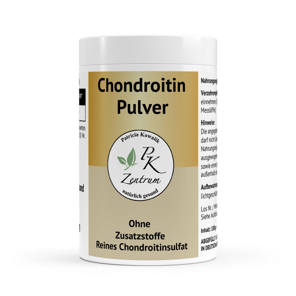 Dose Chondroitin Pulver von PK Zentrum natürlich gesund, 100g reines Chondroitinsulfat ohne Zusatzstoffe.