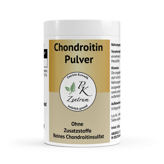Dose Chondroitin Pulver von PK Zentrum natürlich gesund, 100g reines Chondroitinsulfat ohne Zusatzstoffe.