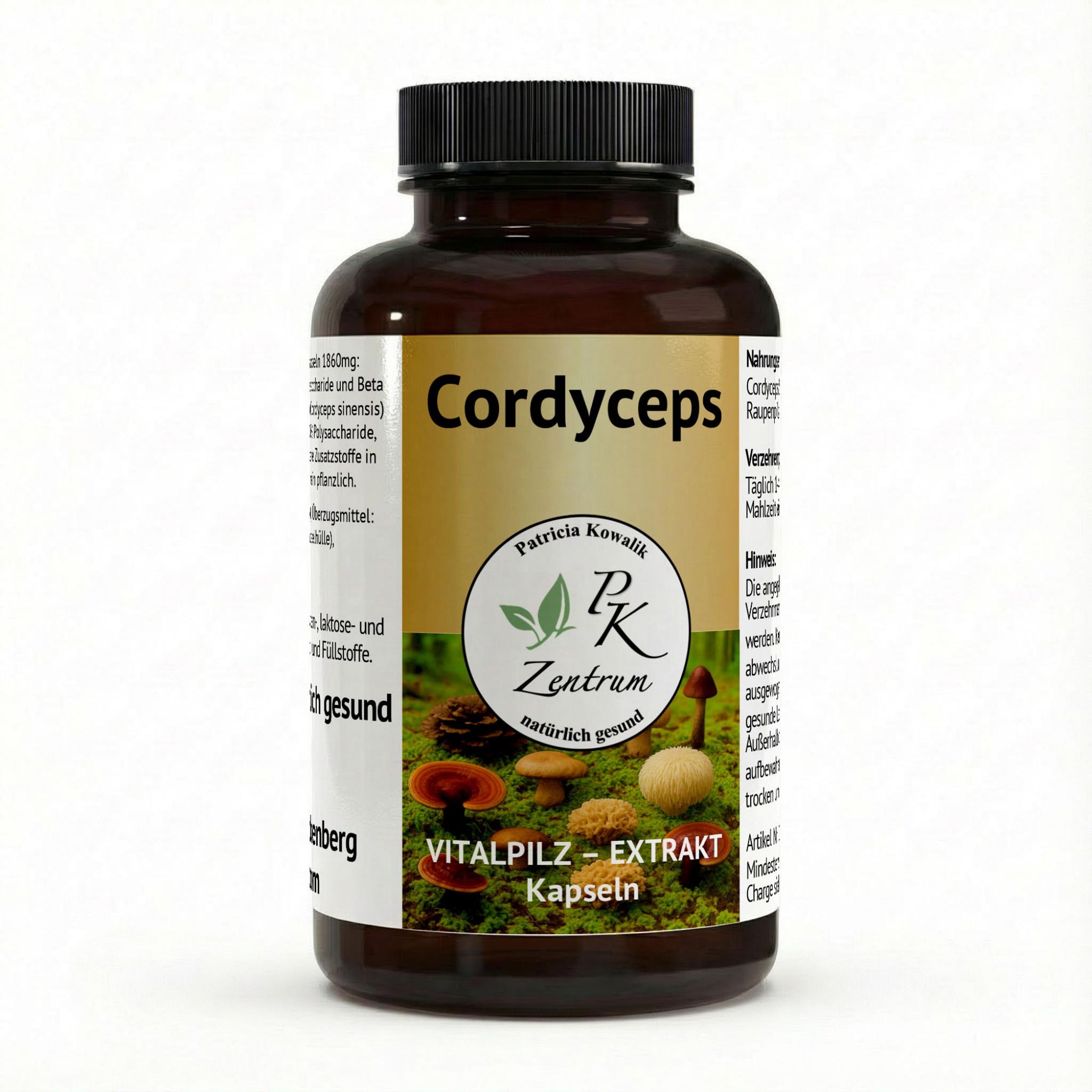 PK Zentrum Cordyceps Sinensis Vitalpilz-Extrakt Kapseln in der Braunglasdose – Hochwertiges Nahrungsergänzungsmittel vom PK Zentrum natürlich gesund.