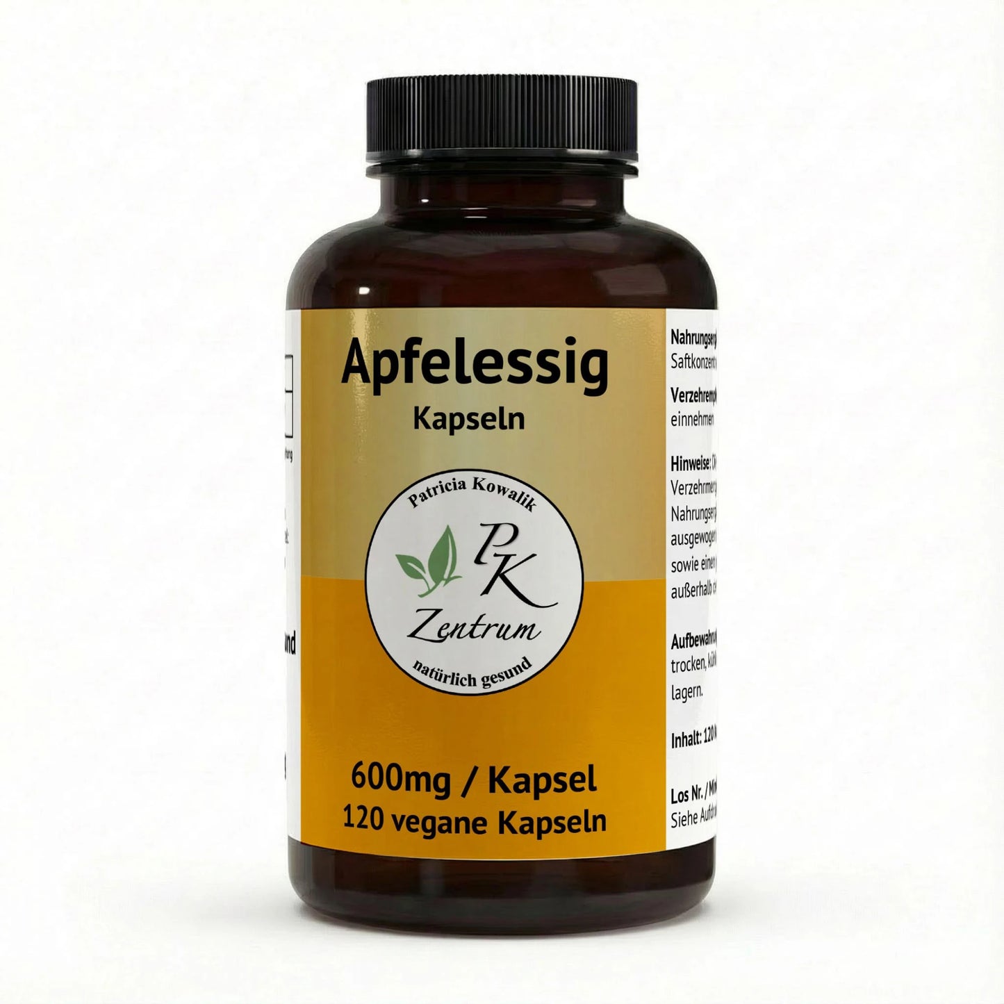 PK Zentrum Apfelessig Kapseln – 600mg pro Kapsel, 120 vegane Kapseln vom PK Zentrum natürlich gesund.