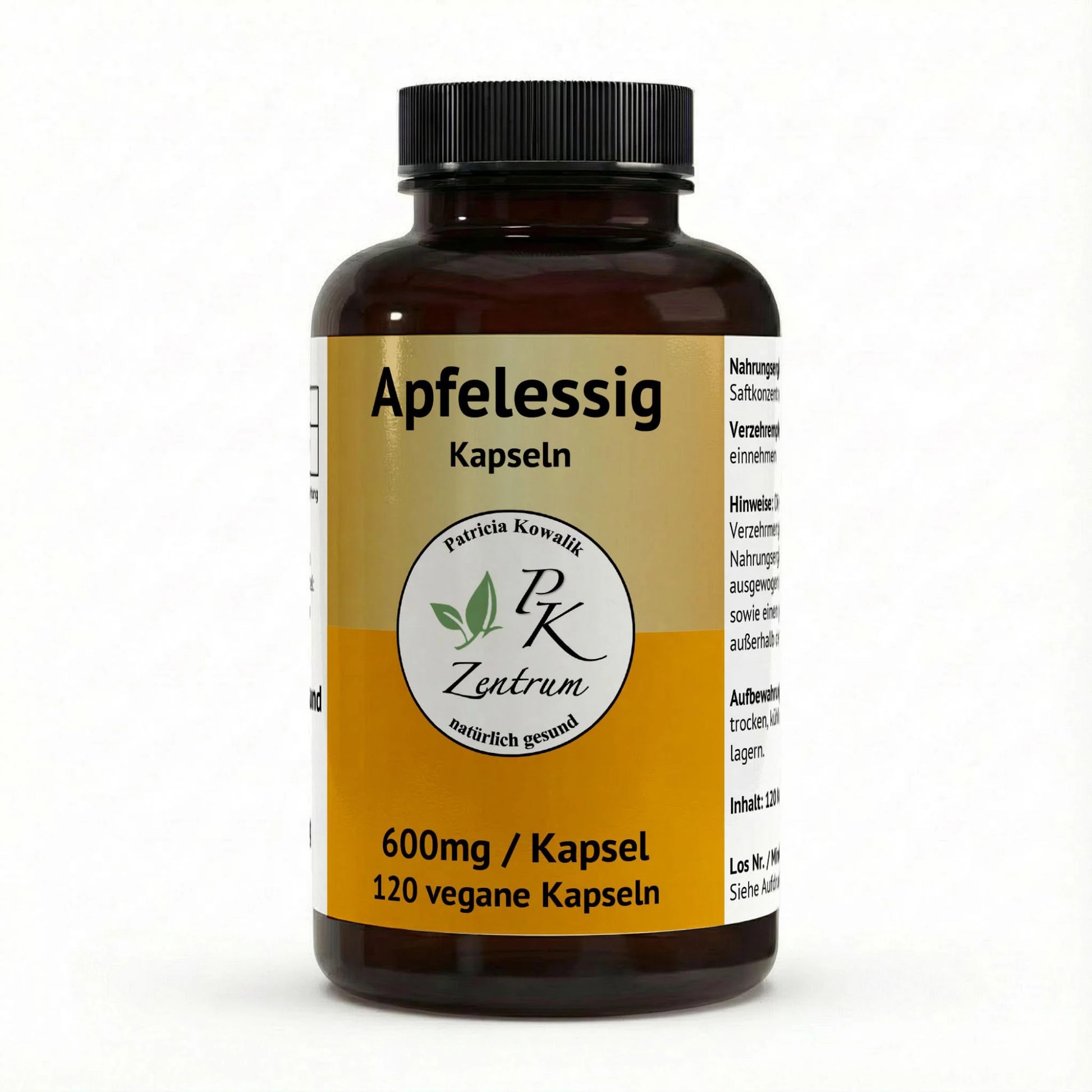 PK Zentrum Apfelessig Kapseln – 600mg pro Kapsel, 120 vegane Kapseln vom PK Zentrum natürlich gesund.