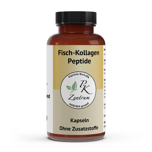 Dose mit Fisch-Kollagen Peptide Kapseln von  PK Zentrum natürlich gesund, ohne Zusatzstoffe