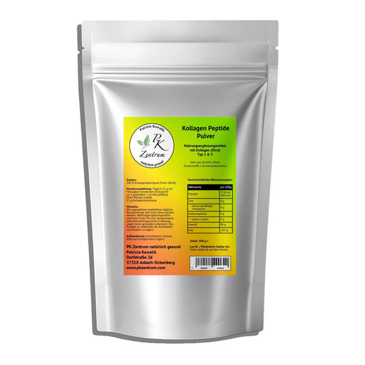 500g Beutel Kollagen Peptide Pulver vom Rind Typ 1 & 3 von PK Zentrum natürlich gesund, 100% rein und geschmacksneutral