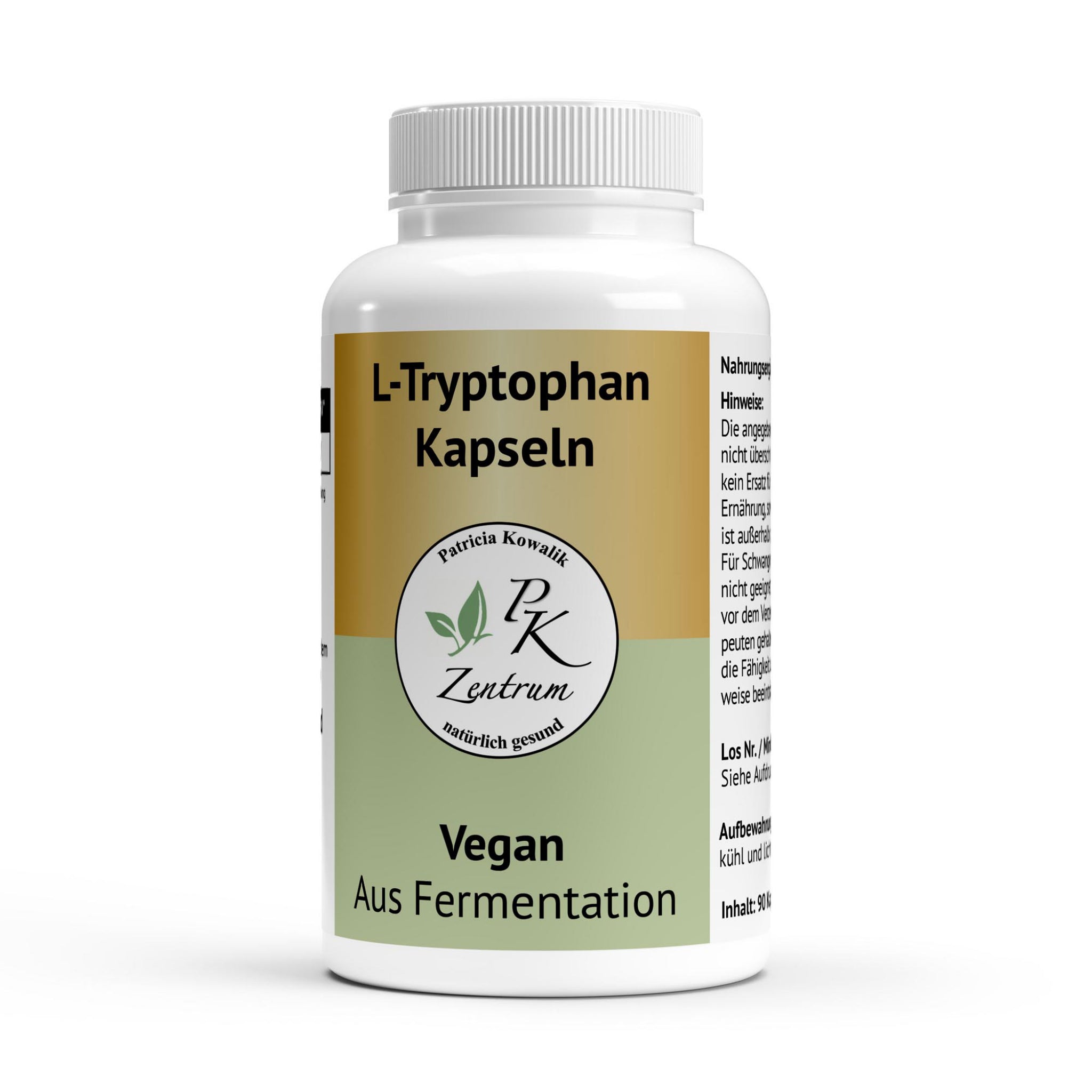 L-Tryptophan Kapseln (500mg) – Vegan und aus natürlicher Fermentation von PK Zentrum.