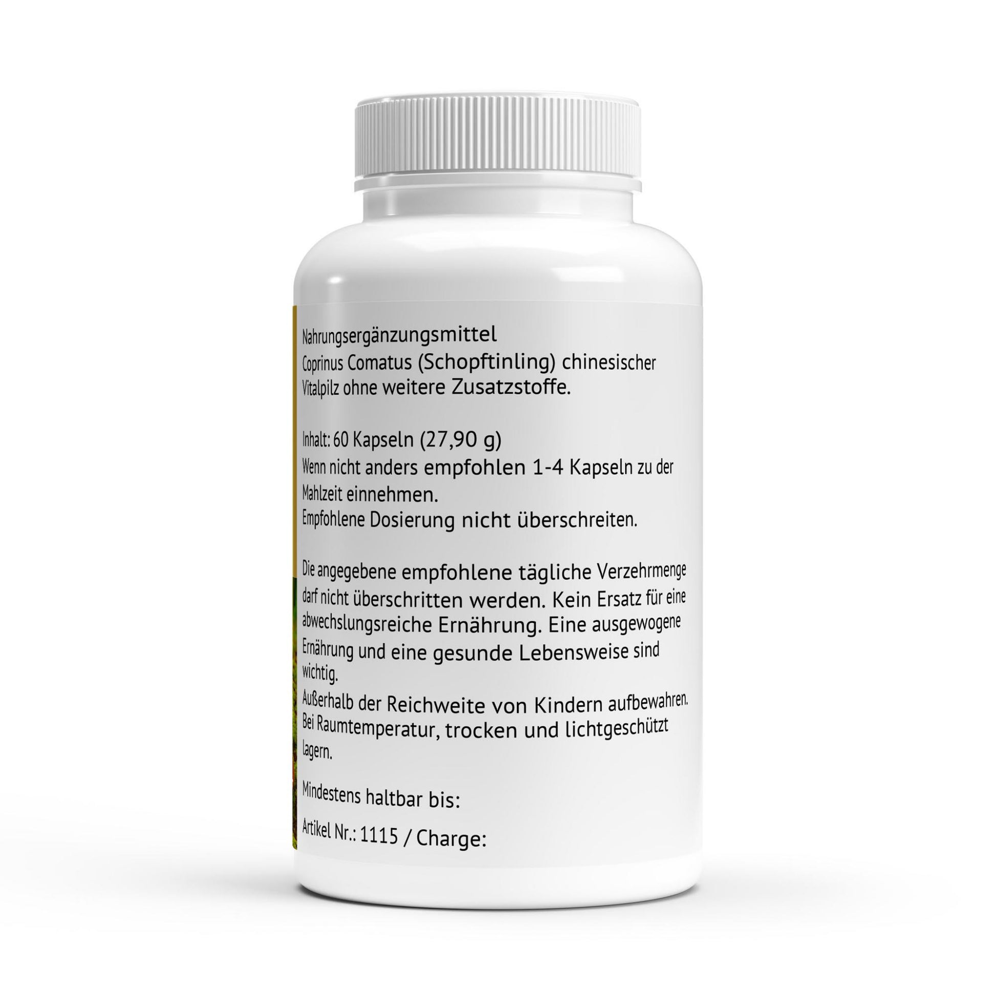 Anwendungshinweise Coprinus Vitalpilz Kapseln.
