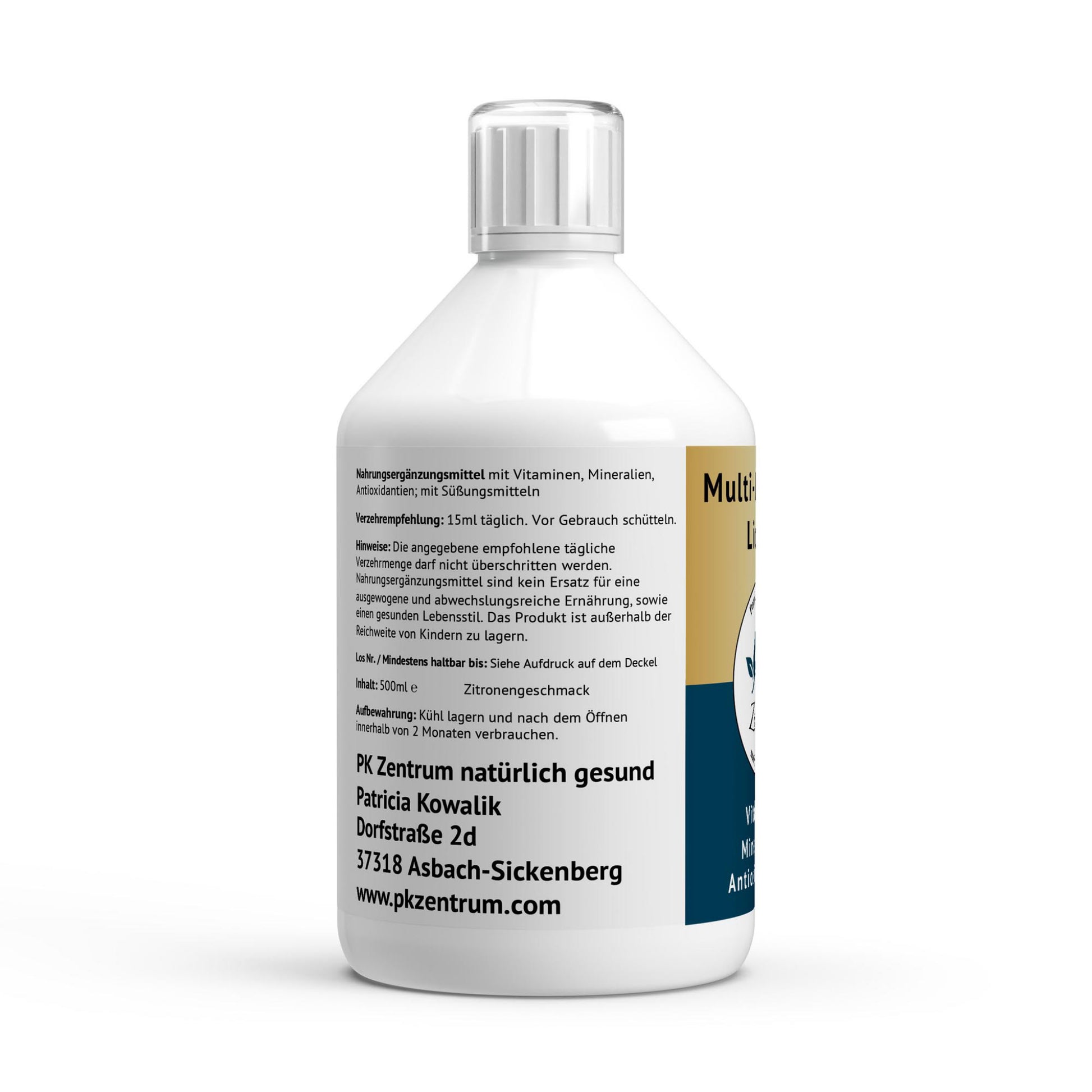 Verzehrempfehlung und Anwendungshinweise für das Multi-Komplex Liquid von PK Zentrum natürlich gesund Patricia Kowalik.