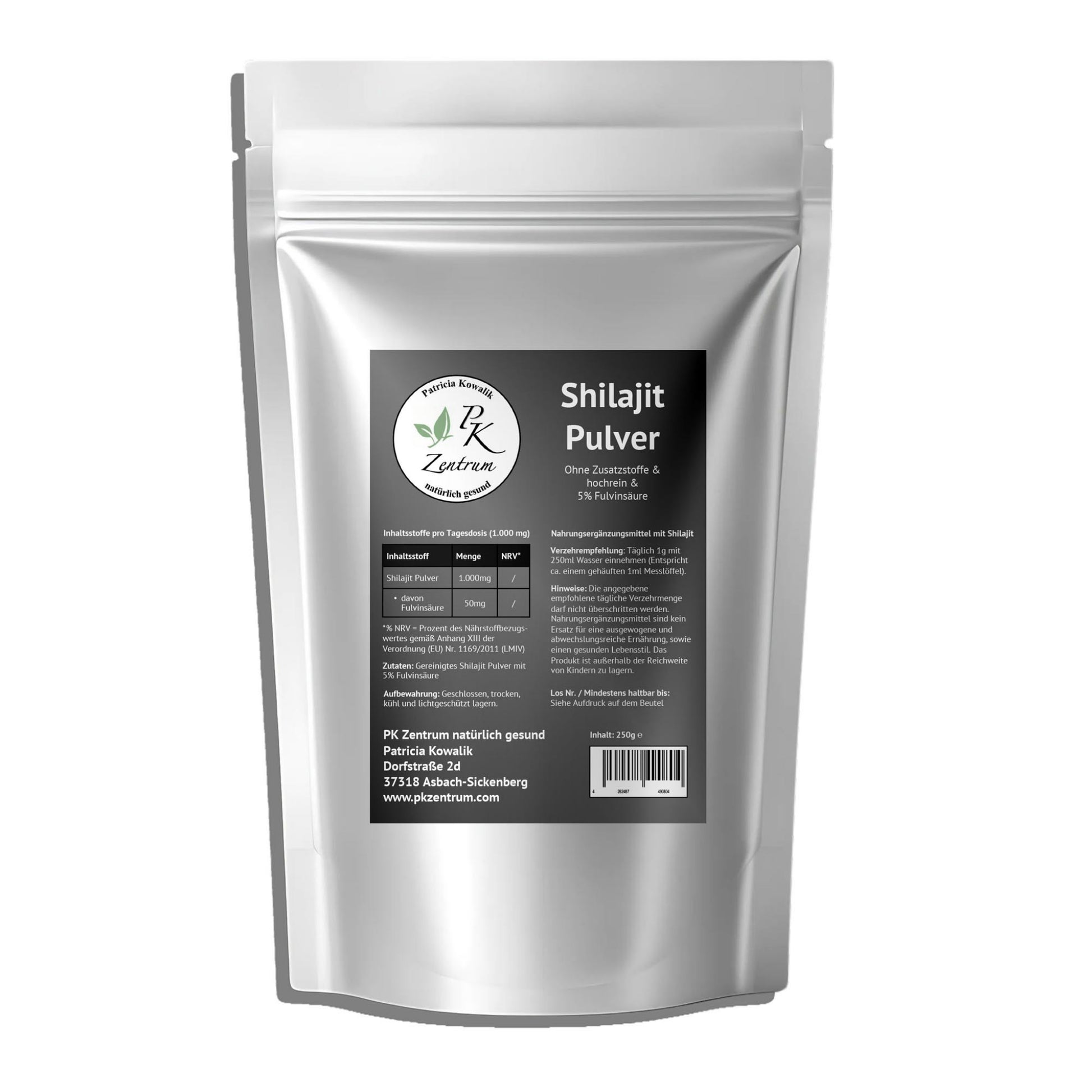 Gereinigtes Shilajit Pulver 250g von PK Zentrum – 5% Fulvinsäure – Ohne Zusatzstoffe & Hochrein.